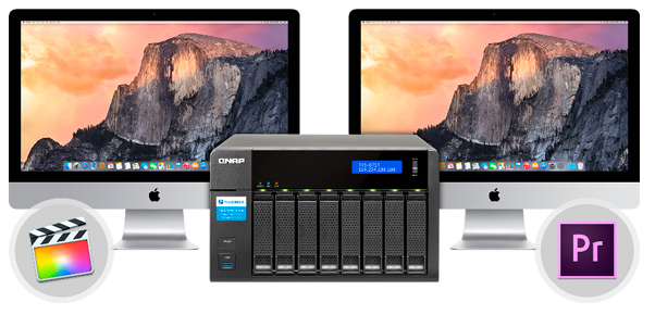 Colaboração Mac TVS-871T Qnap Storage Thunderbolt 2 8HDs NAS 48TB
