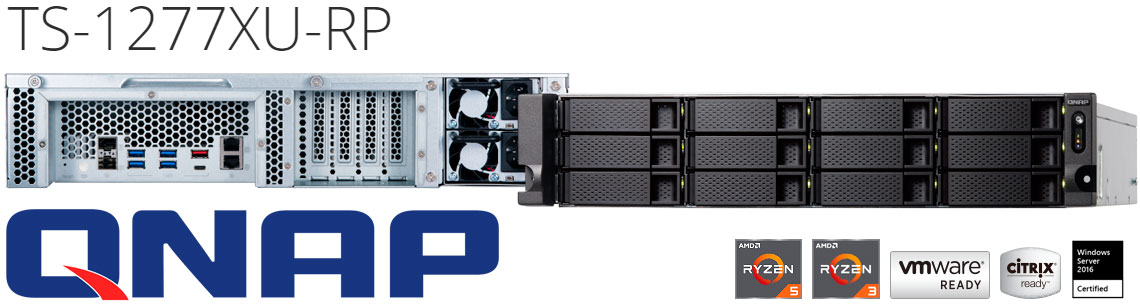 TS-1277XU-RP Qnap, storage NAS 192TB com processador AMD Ryzen