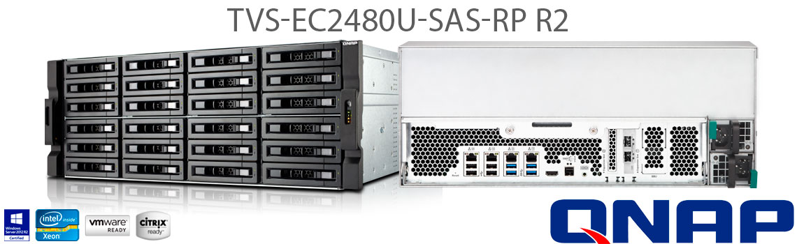 TVS-EC2480U-SAS-RP R2, storage unificado de alto desempenho com 24 baias