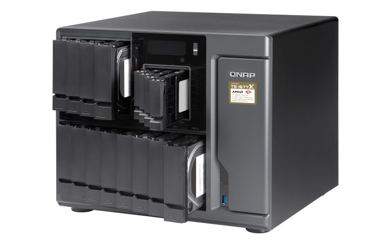 TS-1677X Storage NAS com 16 baias hot-swappable SATA