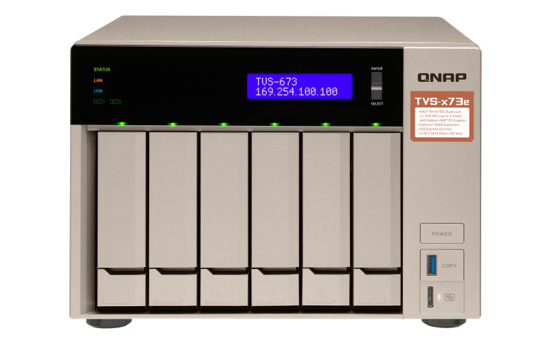 TVS-673e 84TB - NAS Server 6 baias Quad Core